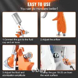 Vevor Auto Paint Air Spray Gun Kit Gravity Feed Car Primer 1.0/1.4/1.8 Mm Nozzl