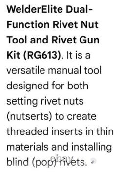 WelderElite Model RG613 -405 Pc Dual Function 14 Manual Rivet Gun Kit NEW