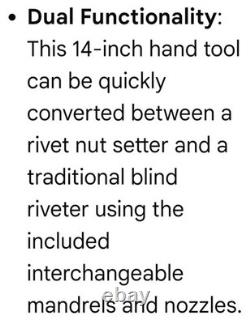 WelderElite Model RG613 -405 Pc Dual Function 14 Manual Rivet Gun Kit NEW