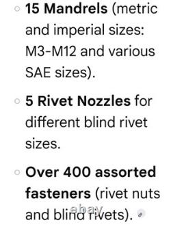 WelderElite Model RG613 -405 Pc Dual Function 14 Manual Rivet Gun Kit NEW