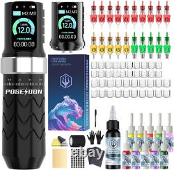 Wireless Tattoo Gun Kit 2 Batteries 7 Stroke Tattoo Starter Kit
