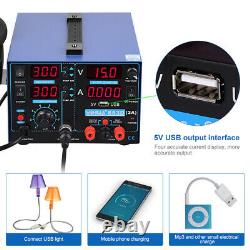 YIHUA 853D 2A Soldering Station Rework Solder Iron+Hot Air Gun+11pcs Tool Kits