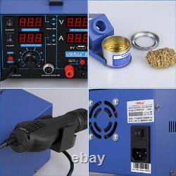 YIHUA 853D 2A Soldering Station Rework Solder Iron+Hot Air Gun+11pcs Tool Kits