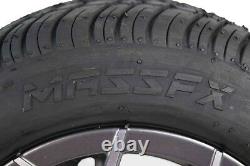 Yamaha 18 MASSFX Gun Metal Golf Cart 205/50-10 Tire Wheel Kit 10x7 Rim 4 Pack