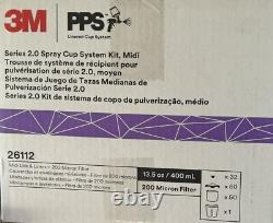 3M 26112 Kit de gobelets, couvercles et doublures pour pistolet de pulvérisation PPS Série 2.0, Midi, 13,5 oz