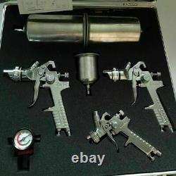3 Hvlp Air Spray Gun Kit 1.0mm/1.4mm/1.8mm Hvlp Air Inlet 1/4
