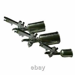 3 Hvlp Air Spray Gun Kit 1.0mm/1.4mm/1.8mm Hvlp Air Inlet 1/4 Brand New Silver