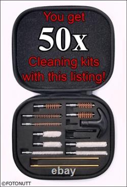 50 Équipements de Nettoyage de Pistolet et Étuis de Transport pour Pistolets de Calibre 22 357 38 270 40