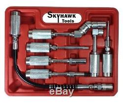 7pcs Voiture Lube Lubing Flexible Tip Assortiment Outil De Montage Adapter Kit De Graisse Des Armes À Feu