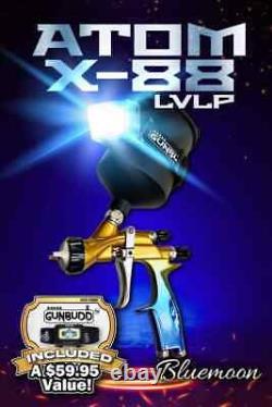 AtomX88 Bluemoon LVLP-MP Kit de pistolet pulvérisateur de couche d'apprêt et de finition avec buses Kit 1.3 et 1.4