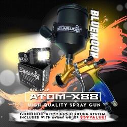 AtomX88 Bluemoon LVLP-MP Kit de pistolet pulvérisateur de couche d'apprêt et de finition avec buses Kit 1.3 et 1.4