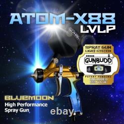 Atom X88 Bluemoon LVLP-MP Pistolet à peinture à gravité 1.3 et 1.4 KIT Combo
