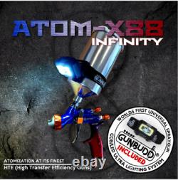 Atom X88 Infinity LVLP-MP Kit de pulvérisation avec pistolet 1.3 et 1.4 TIP Combo avec Gunbudd gratuit