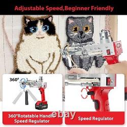 BESGEER 2024 - Kit de pistolet à tufting sans fil avec 2 pièces