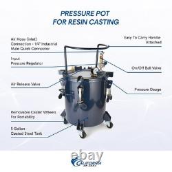 California Air Tools Cat-365c Pot sous pression de 5 gallons avec pistolet HVLP et kit de tuyau neuf