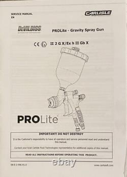 Devilbiss 905044 Prolite Premium Gravity Kit De Pistolet À Haute Efficacité Nouveau
