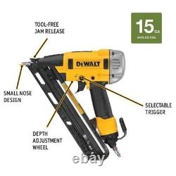 Dewalt DWFP72155 Pistolet à clous de finition angulaire DA de précision pneumatique de 15 gauge