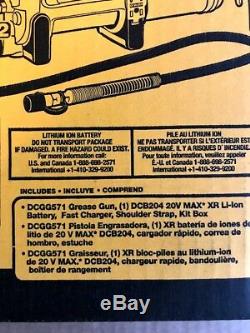Dewalt Kit Pistolet Graisseur Dcgg571m1 Max 20 Volts Avec Batterie 4ah, Chargeur, Boîte De Kit