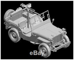 Dragon Us 1/4 Ton 4x4 Jeep Camion. 30 Cal Machine Gun 1/6 Modèle Kit Us Shipping