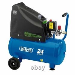 Draper 230v 24l Oil Free Compressor Air Tool Kit Package Spray Gun Washing Gun