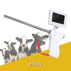 'Ensemble de pistolet d'insémination artificielle portable pour vaches avec écran réglable'