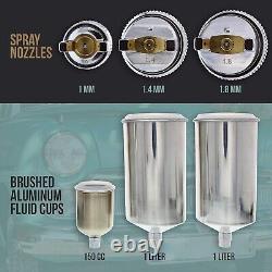 Ensemble de pistolets à peinture professionnels 3 en 1 avec kit d'entretien pour revêtements automobiles