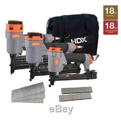Hdx 3 Pièces Cloueuse De Finition Et Ensemble De Garniture Avec Sac En Toile