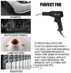 Hot Stapler Voiture Bumper Fender Fairing Solder Gun Kit De Réparation En Plastique +200 Agrafes