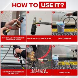 Injection chimique externe réglable à longue portée pour nettoyeur haute pression, en aval