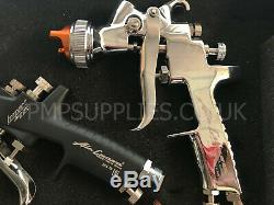 Iwata Triple Pistolet Kit Négociation W400 Wbx 1.3, Junior 1.0, Chrome 1.8 De Flash