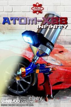 KIT PISTOLET À PEINTURE AUTO ATOM X88 INFINITY LVLP AVEC EMBOUTS 1.3 ET 1.4