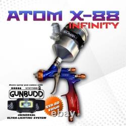 KIT PISTOLET À PEINTURE AUTO ATOM X88 INFINITY LVLP AVEC EMBOUTS 1.3 ET 1.4