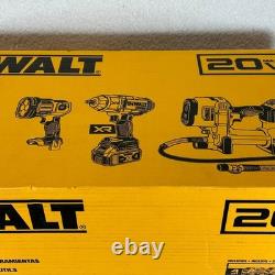 Kit Combo 3 Outils DEWALT 20V MAX DCK397HM2 Lampe de Poche à Choc Pistolet à Graisse Neuf