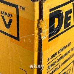 Kit Combo 3 Outils DEWALT 20V MAX DCK397HM2 Lampe de Poche à Choc Pistolet à Graisse Neuf