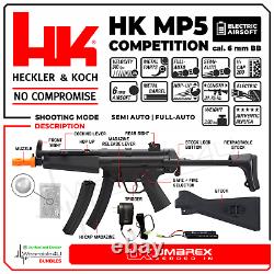 Kit De Compétition Umarex H&k Mp5 Aeg Bb Airsoft Rifle Avec Bbs & Chargeur & Batterie