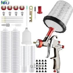 Kit Premium Pistolet à Peinture A610 Lvlp avec 50 Coupelles Jetables et Buses de 1.3/1.5/1.7/2.0mm