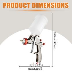 Kit Premium Pistolet à Peinture A610 Lvlp avec 50 Coupelles Jetables et Buses de 1.3/1.5/1.7/2.0mm
