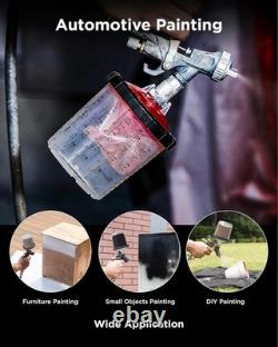 Kit Premium Pistolet à Peinture InoKraft D1 LVLP avec Coupelles à Peinture Jetables de 22 Onces