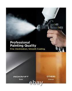 Kit Premium Pistolet à Peinture Inokraft D1 Lvlp, Facile à Utiliser, Pistolet à Peinture pour Voitures &