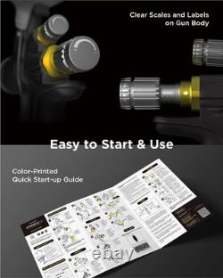Kit Premium de Pistolet de Peinture Inokraft D1 LVLP, Facile à Utiliser, Pistolet à Peinture pour Voitures et Bâtiments