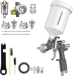 Kit Premium de Pistolet de Peinture Inokraft D1 LVLP, Facile à Utiliser, Pistolet à Peinture pour Voitures et Bâtiments