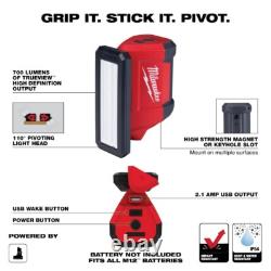Kit combo de 4 outils Milwaukee 2492-24 M12 : visseuse, clé à cliquet, gonfleur, lampe NEUF