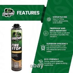 Kit d'isolation avec mousse scellante Sprayman Fire Stop B2, 20 oz, 12 pièces