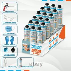 Kit d'isolation en mousse pulvérisée Adhesive Guru (18 x 32,80 oz/930 g 360 pieds cubes)