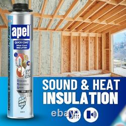 Kit d'isolation en mousse pulvérisée Apel (12 x 32,80 oz. / 240 pieds bd) Isolation thermique et acoustique