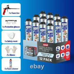 Kit d'isolation en mousse pulvérisée Apel (12 x 32,80 oz. / 240 pieds bd) Isolation thermique et acoustique