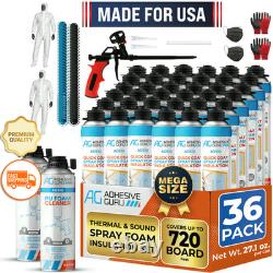 Kit d'isolation en mousse pulvérisée à cellules fermées auto-expansible 240 pi² 12 × 32,8 oz