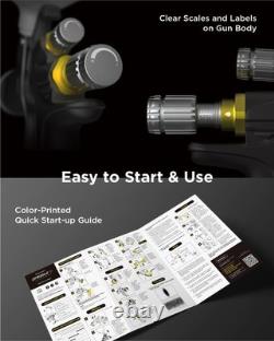 Kit de base de pistolet à peinture InoKraft D1 LVLP, facilité d'utilisation, pistolet à peinture pour voitures et H