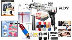 Kit de bricolage pour la fabrication de tapis avec pistolet à touffes en olive noire polyvalent et taille-haie pour tapis