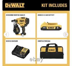 Kit de cloueuse de toiture à bobine sans fil 15° DEWALT DCN45RND1 20V MAX XR, neuf sous scellé